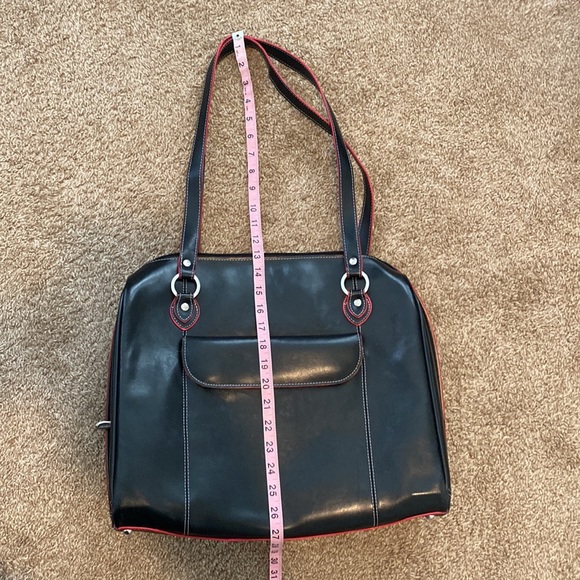 McKlein Black and Red Laptop Briefcase Bag - Picture 5 of 12